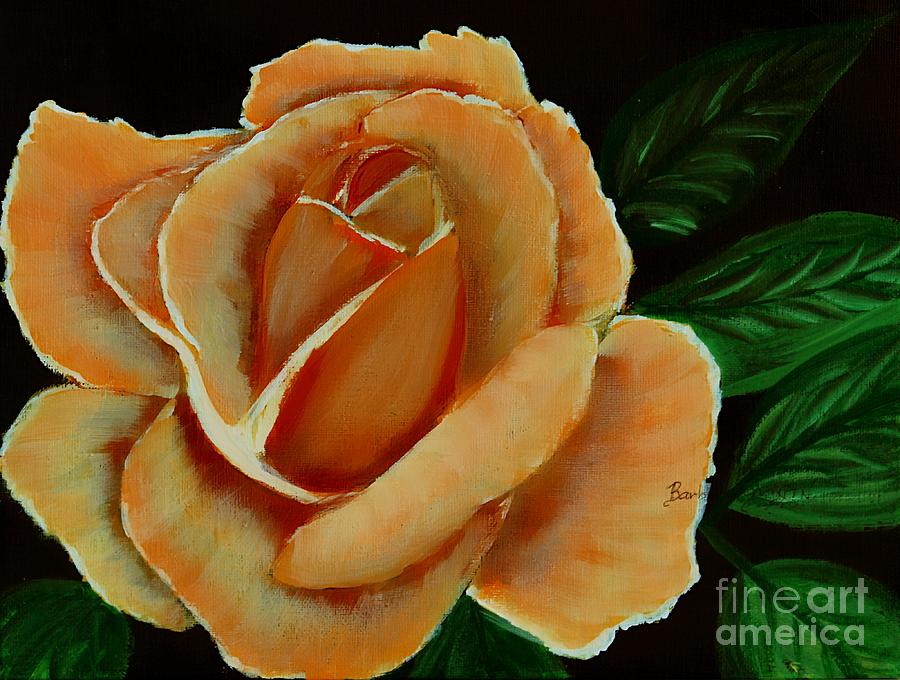 Rose Digital Art - Airbrushed Coral Rose by Barbara A Griffin