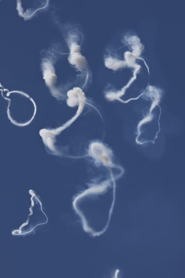 Airplane Photograph - Airplane Smoke Trails by Garry Gay