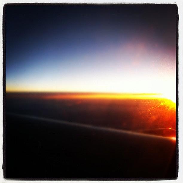 Sunris Photograph - Airplane sunrise 2 by Juan Perez