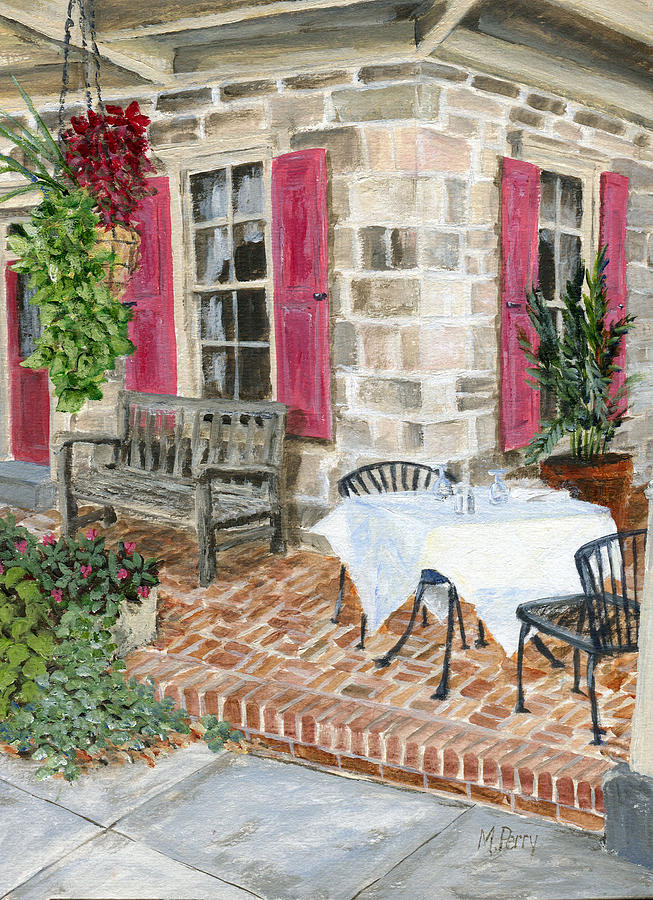 Al Fresco at The Carversville Inn Painting by Margie Perry