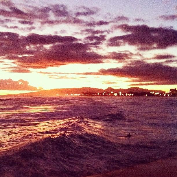Sunset Photograph - #alamoana #tide #evening #pacific by Debi Tenney