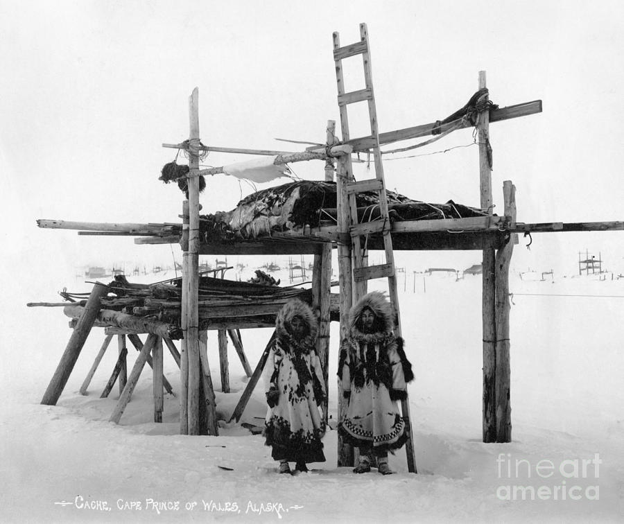 Alaska: Eskimo Storage Photograph by Granger