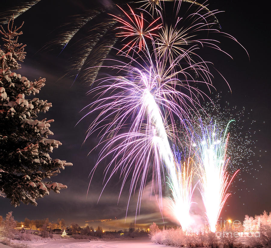 Alaska Winter Solstice Fireworks Photograph by Gary Whitton