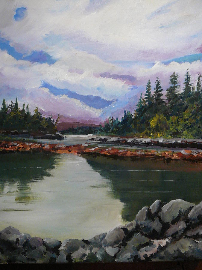 Alaskan cove Painting by Russ Harriger