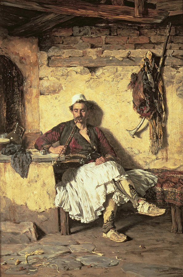 Paul Painting - Albanian Sentinel Resting by Paul Jovanovic
