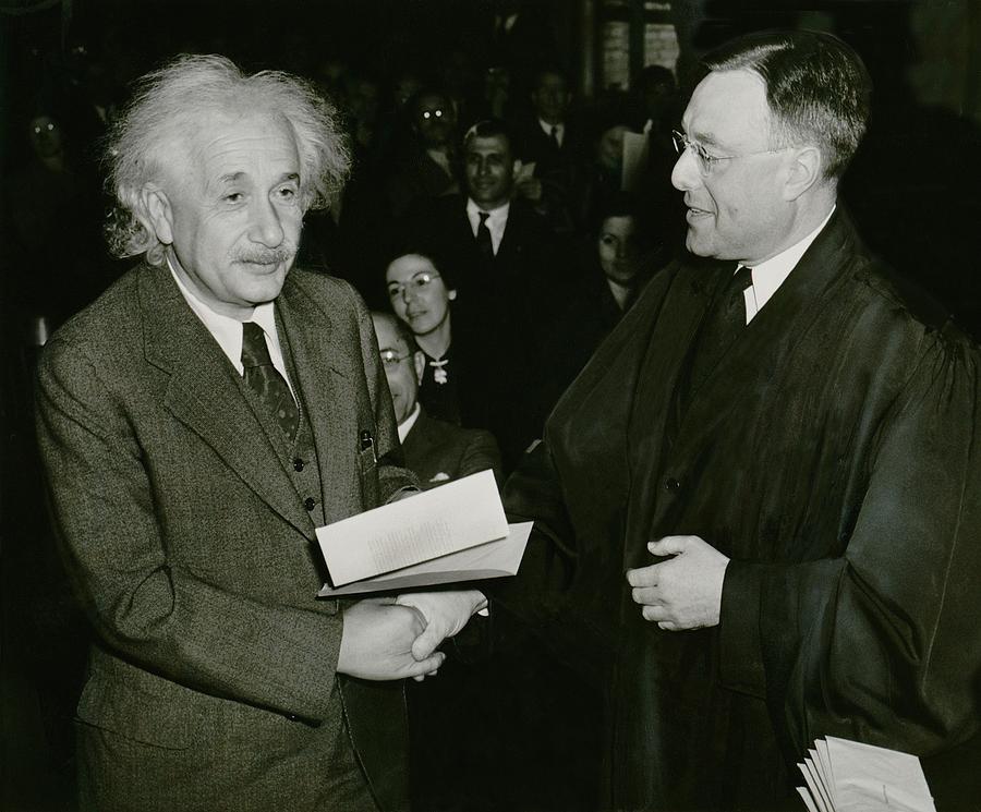 Portrait Photograph - Albert Einstein 1879-1955, Receiving by Everett