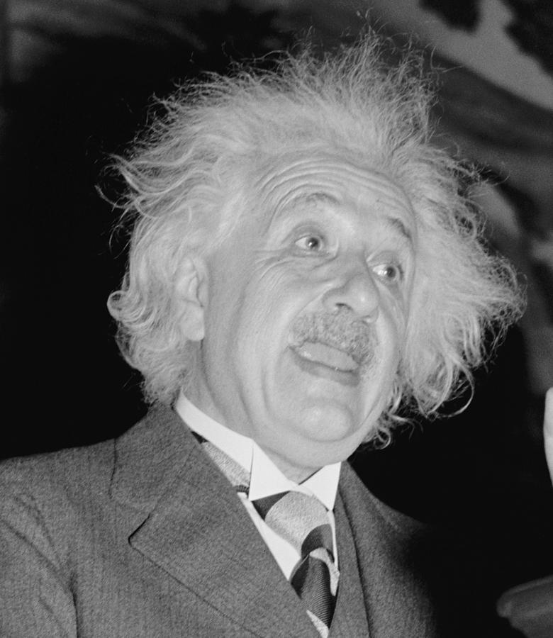 Portrait Photograph - Albert Einstein 1879-1955, Speaking by Everett