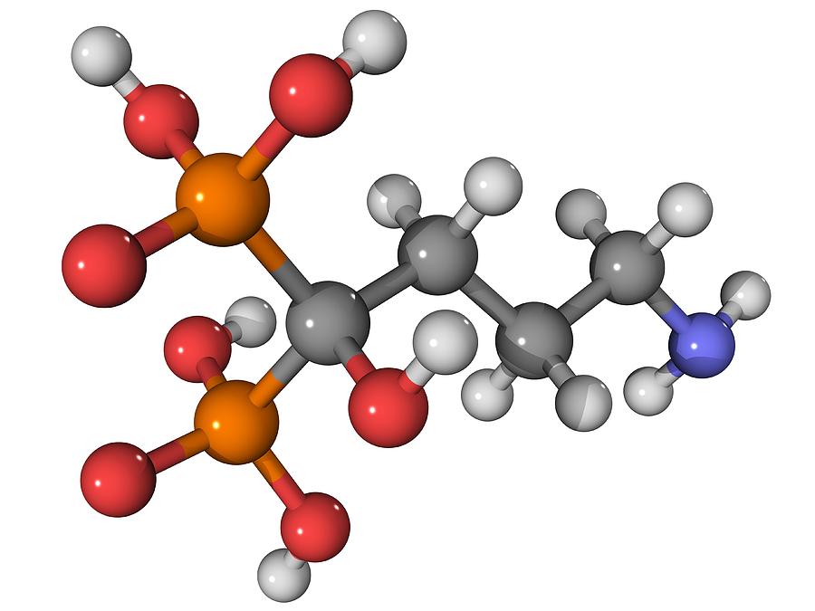 Molecular Photograph - Alendronate Osteoporosis Drug Molecule by Laguna Design