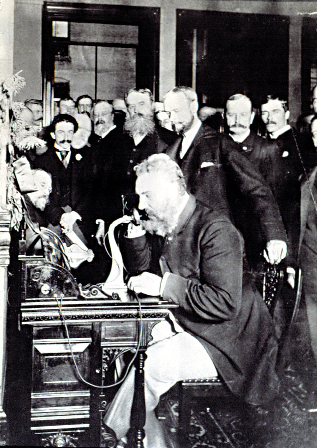 Alexander Graham Bell, Demonstrating Photograph by Everett Alexander Graham Bell, Demonstrating Photograph by Everett