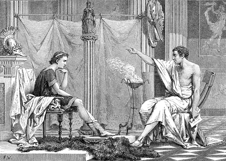 Greek Photograph - Alexander Of Macedon And Aristotle by 
