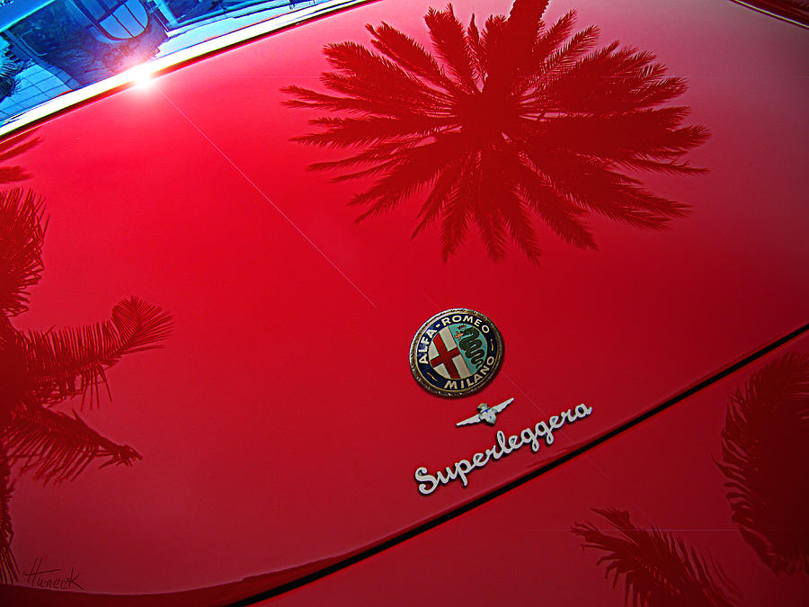 Sunset Digital Art - Alfa Romeo Superleggera by John Huneck