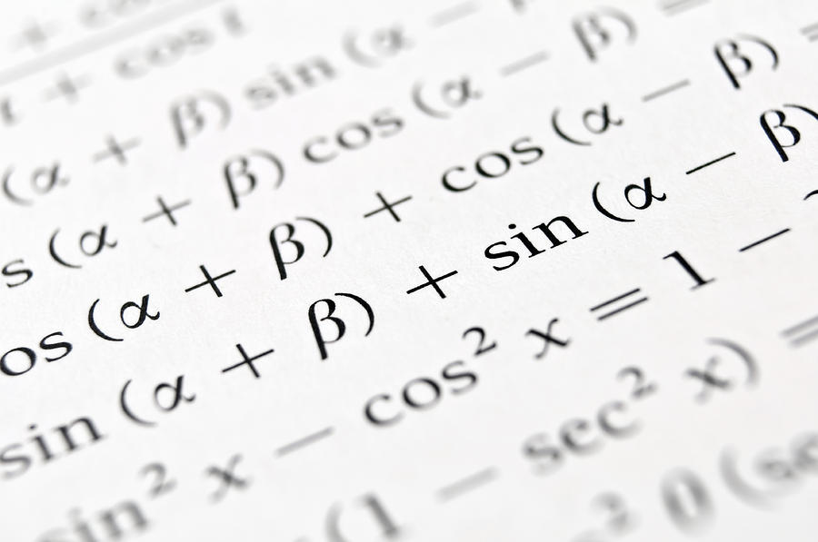 University Photograph - Algebra formulas close up. by Fernando Barozza
