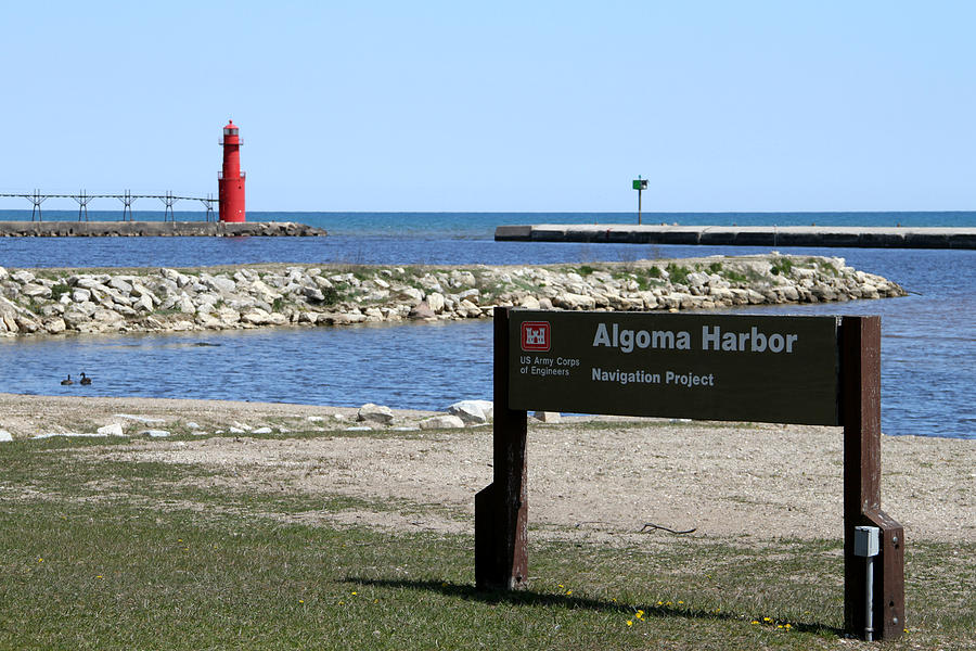 Algoma Harbor Lighthouse Photograph by Mark J Seefeldt
