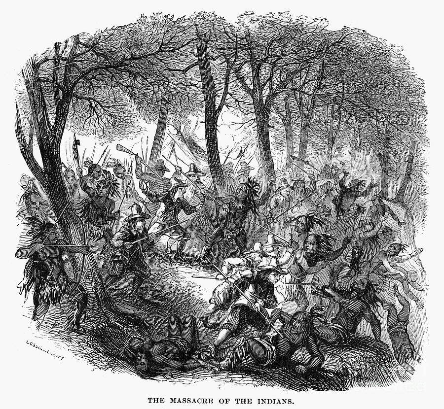 1643 Photograph - Algonquian Massacre, 1643 by Granger