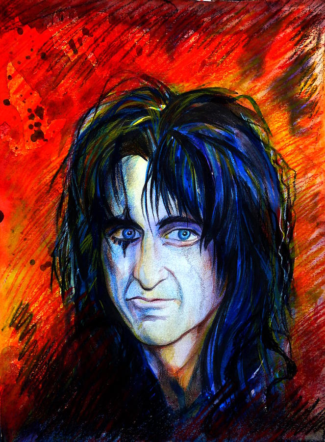 Alice Cooper  Two Faces Drawing by Anna  Duyunova