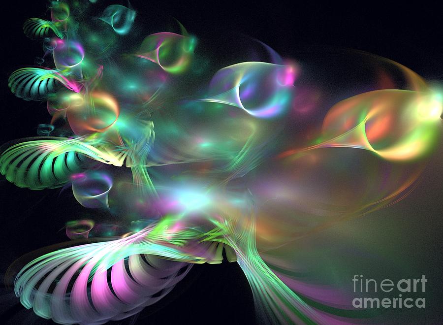Abstract Digital Art - Alien Shrub by Kim Sy Ok