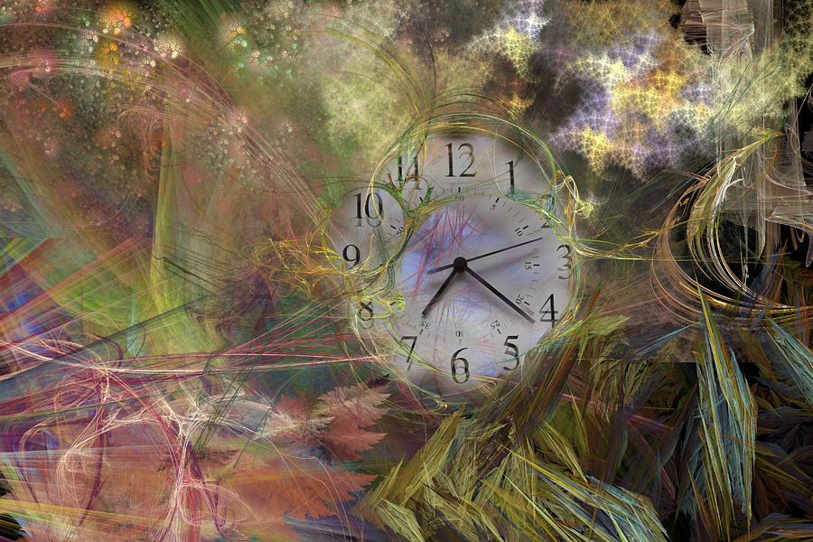 Abstract Digital Art - All About Time by Betsy Knapp