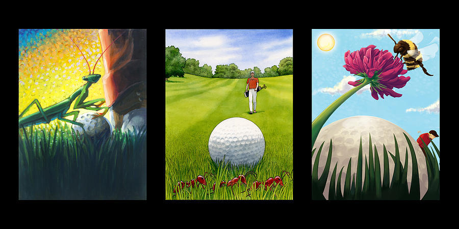 Golf Painting - All Players Great and Small by Len Ross
