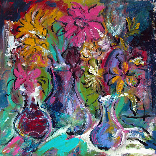 All These Flowers... Painting by Zina Chmielowski