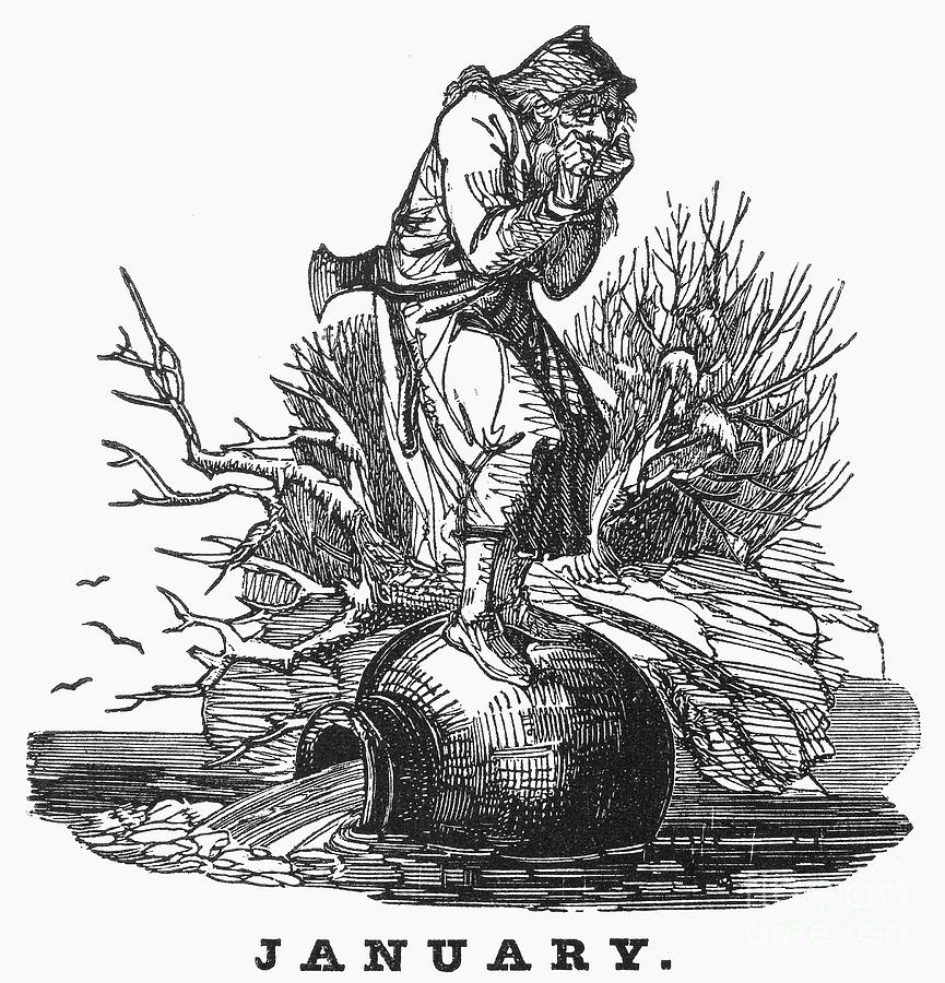 Allegory: January, 1835 Photograph by Granger