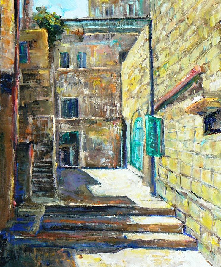 Alley in Jerusakem Painting by Baruch Neria-Kandel