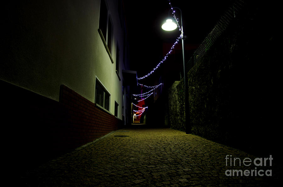 Alley with lights Photograph by Mats Silvan