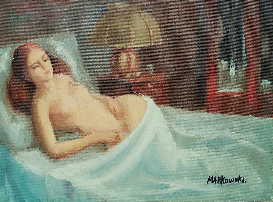 Nude Painting - Alone by Aileen Markowski