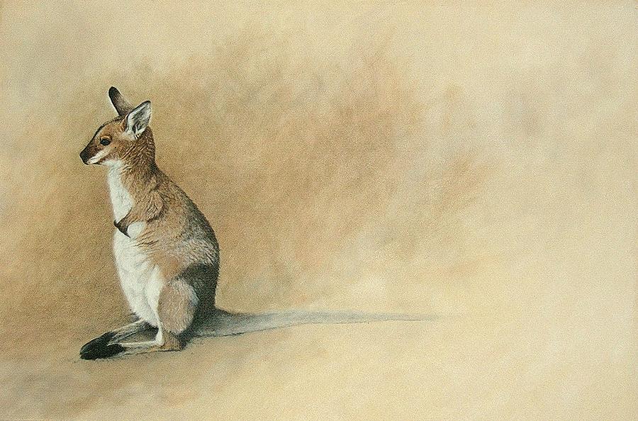 Kangaroo Painting - Alone by Michael Oberhofer