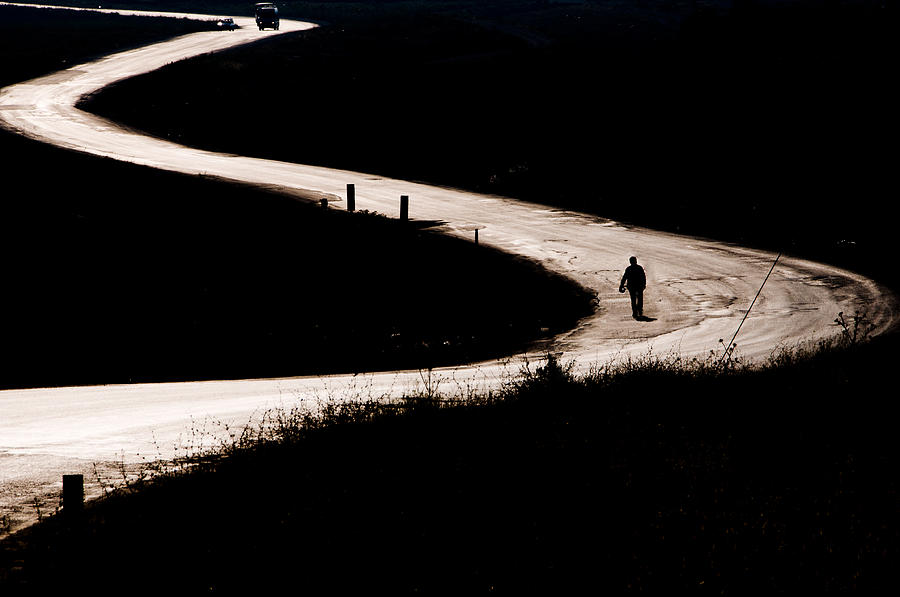 Road Photograph - Alone on the road by Okan YILMAZ
