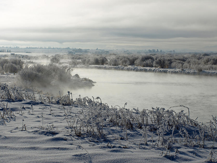 Along The Wintery River Photograph by DeeLon Merritt