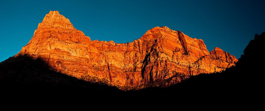 Alpenglow in Zion Canyon Photograph by Greg Nyquist