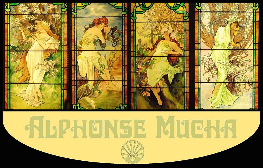 Alphonse Mucha Photograph - Alphonse Mucha Stained Glass Seasons by Jennifer Holcombe