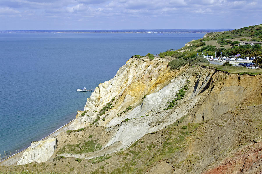 Alum Bay - Coloured Sand Cliffs Photograph by Rod Johnson