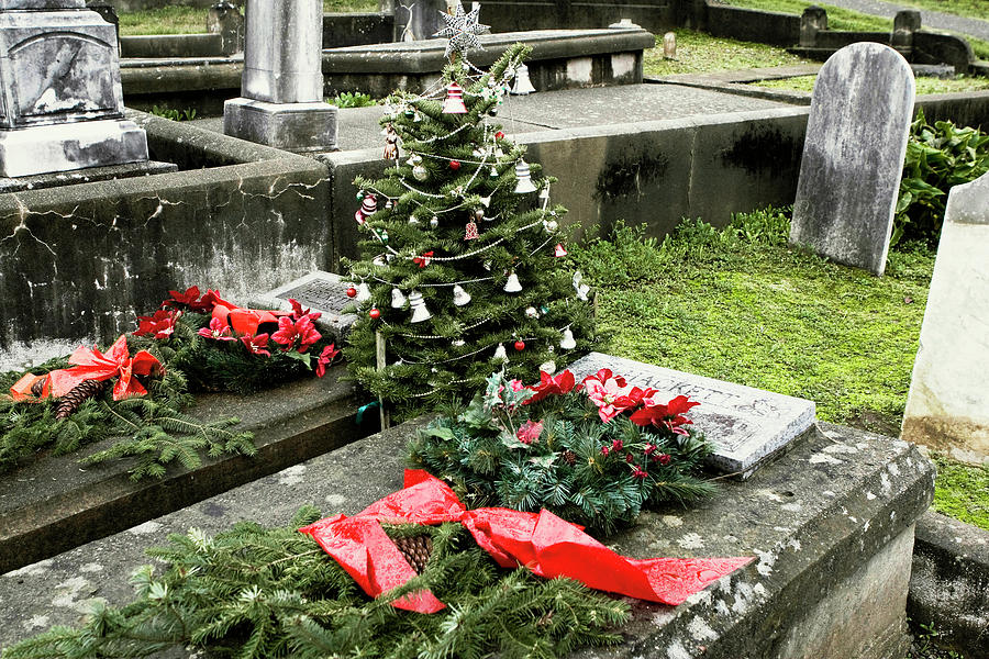 Cemetery Photograph - Always Home For Christmas by Lorraine Devon Wilke