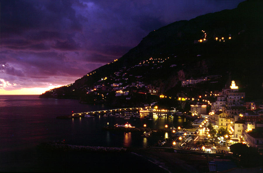 Amalfi in the twilight Photograph by Rod Jones