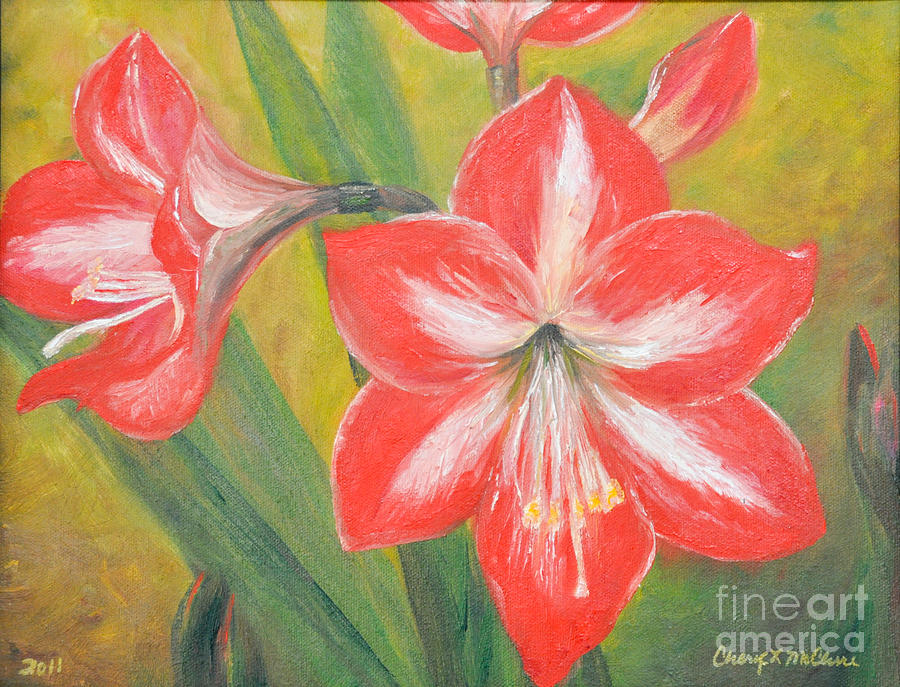 Amaryllis Painting by Cheryl McClure
