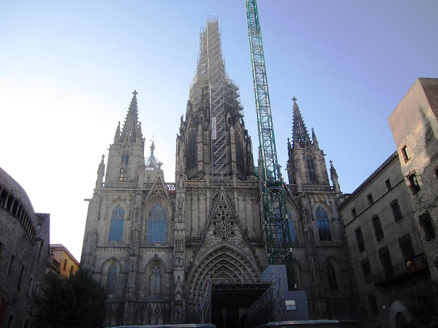 Amazing Cathedral With Work in Progress Renovation Barcelona Spain Photograph by John Shiron