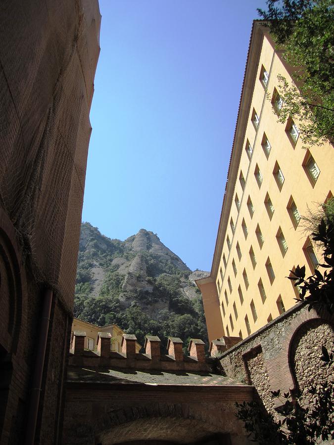 Amazing Montserrat Mountain Rock Encapsulated Buildings IV Near Barcelona Spain Photograph by John Shiron