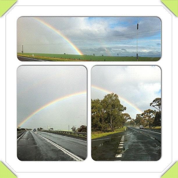 Nature Photograph - Amazing Rainbow Right Next To Road by Seeker Seeker