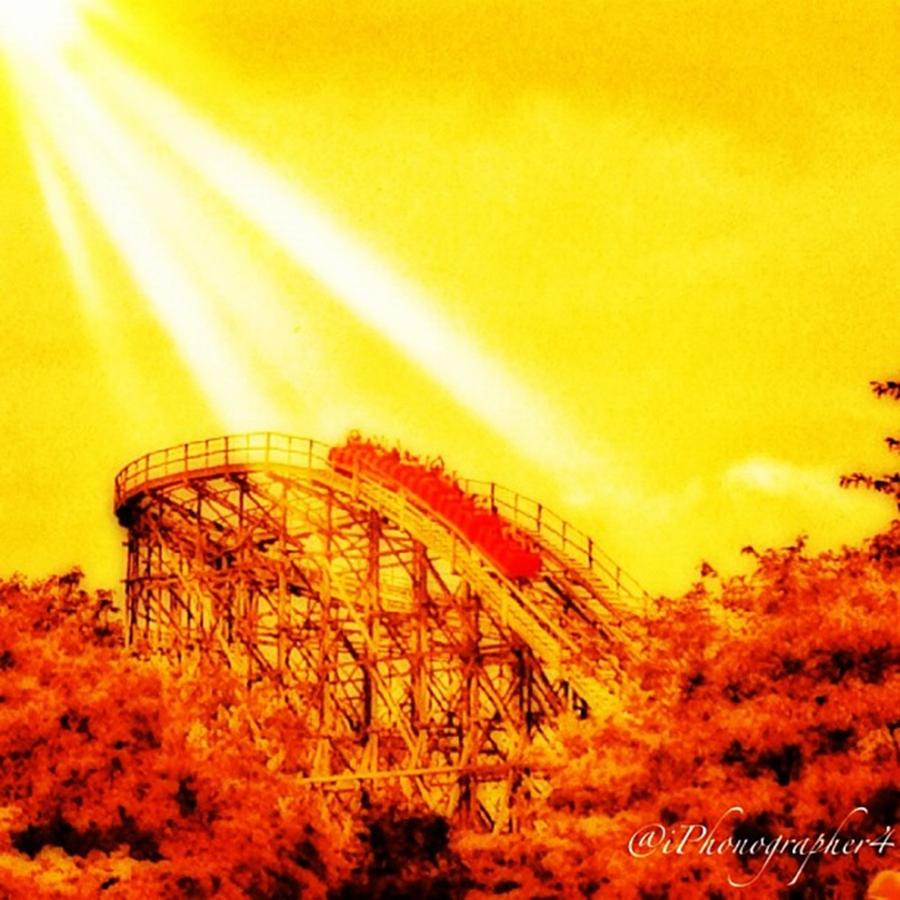 Amazing Photograph - #amazing Shot Of A #rollercoaster At by Pete Michaud