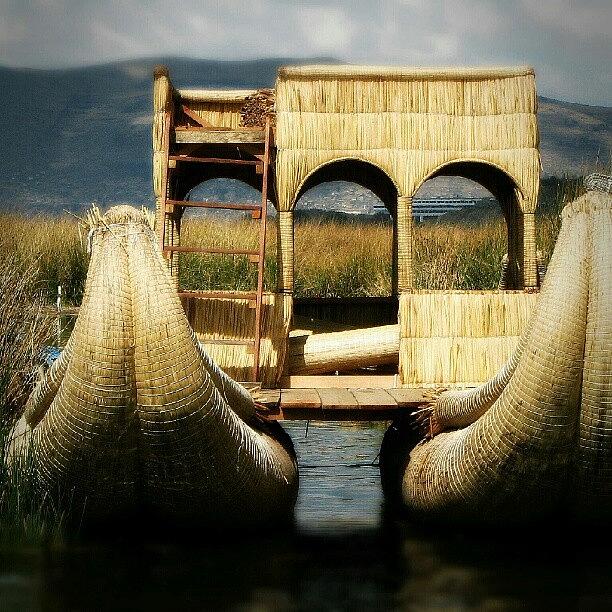 Boat Photograph - #amazing #straw #boat In #uros by Yannick Menard