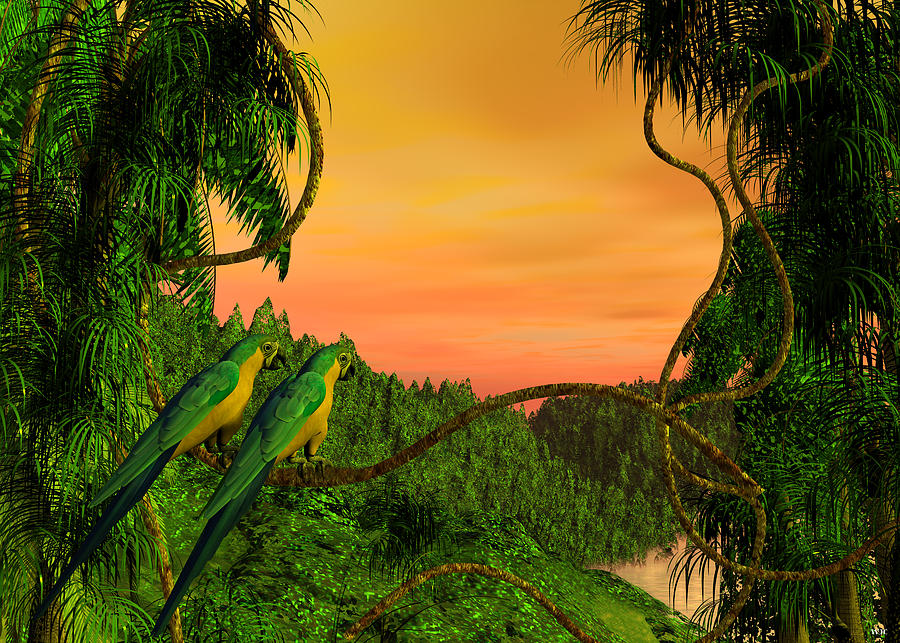 Amazon Sunset Digital Art by Walter Colvin
