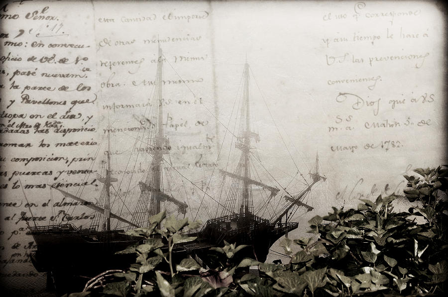 america link history - a XVIII galleon lost in ocean of words Photograph by Pedro Cardona Llambias