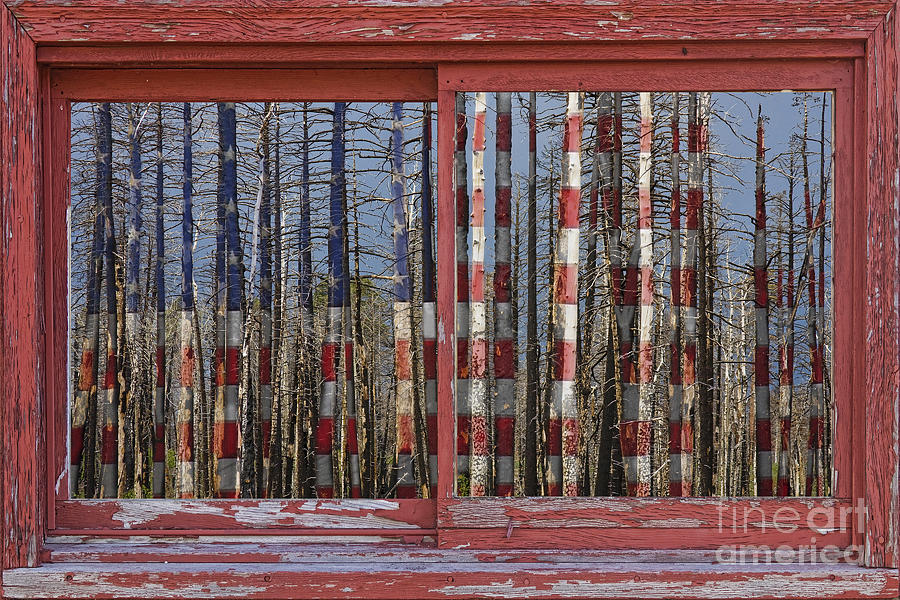 Barn Photograph - America Still Beautiful Red Picture Window Frame Photo Art View by James BO Insogna