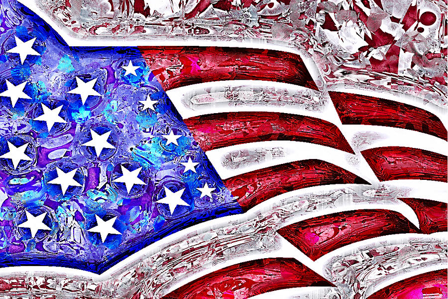 American Flag Abstract Digital Art by Vicki Podesta