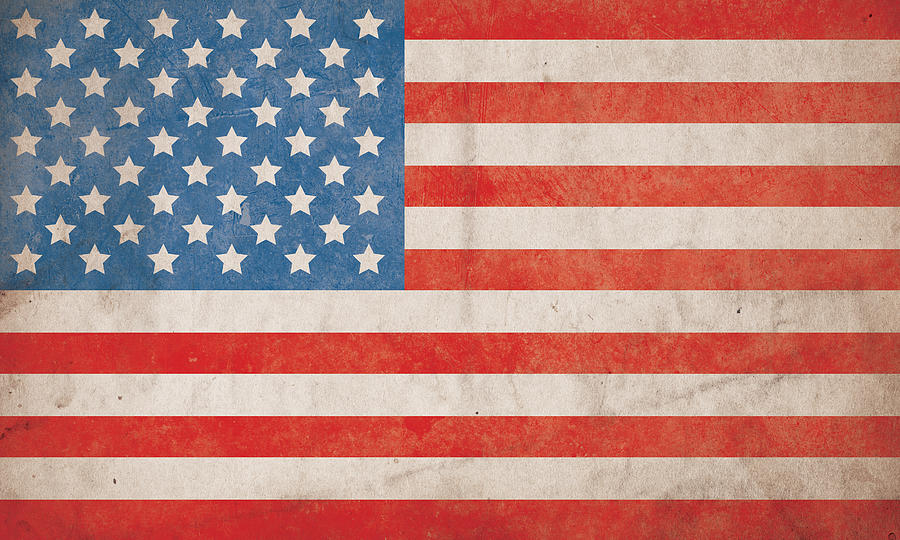 American Flag Grunge Background - Hi Res Photograph by Nic Taylor