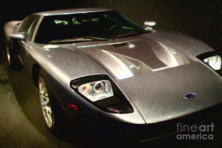 American Ford GT - Painterly - 7D17252 Photograph by Wingsdomain Art and Photography