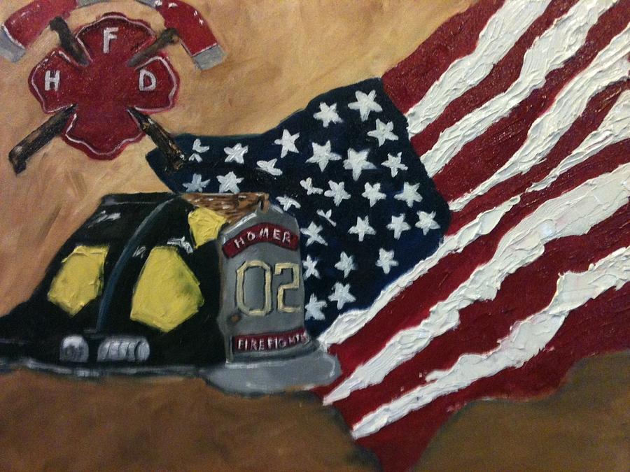 Patriotic Painting - American Hero by Jenell Richards Patriotic Painting - American Hero by Jenell Richards