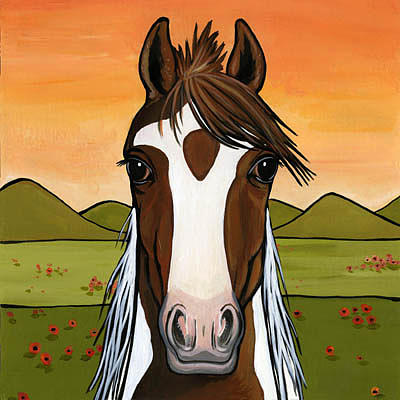 American National Show Horse Painting by Leanne Wilkes