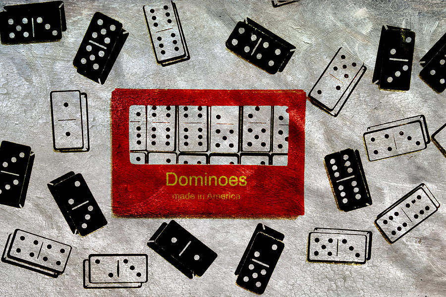 Dominoes Mixed Media - American Passtime Dominoes by Angelina Tamez